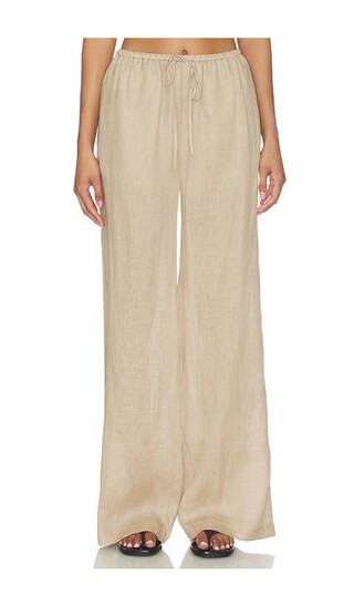 FRAME The Linen Lounge Pant in Beige. - size L | Revolve Clothing (Global)
