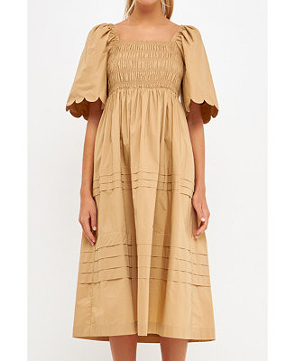 Women's Scallop Detail Midi Dress | Macys (US)