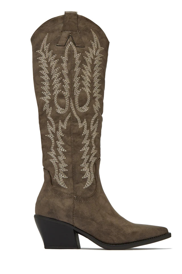 Miss Lola | Cowgirl Taupe Western Cowgirl Boots | MISS LOLA
