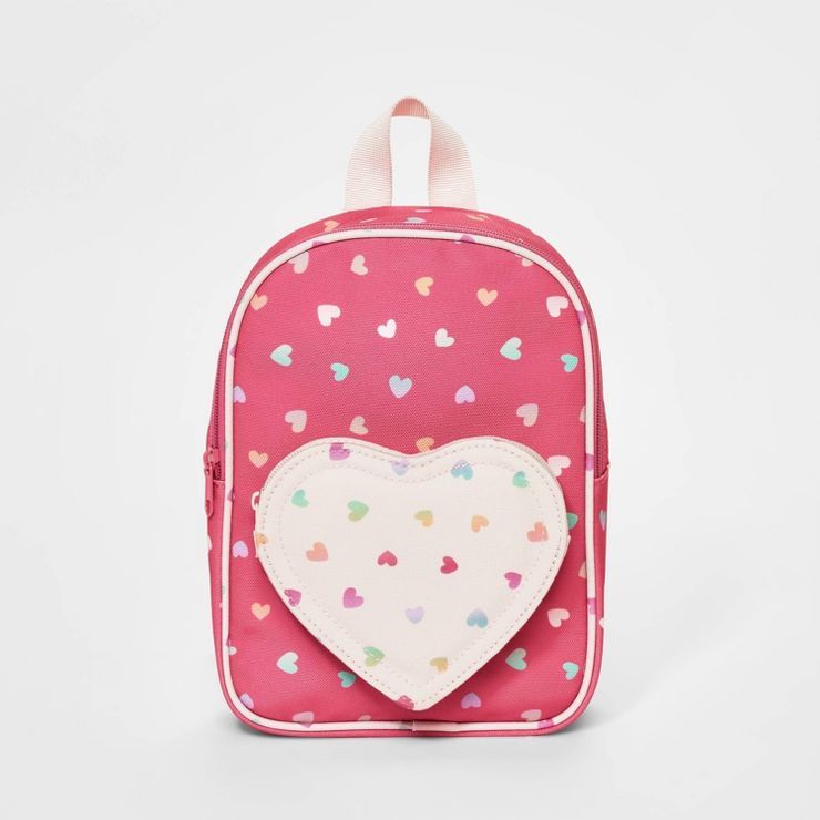 Toddler Girls' 8.25" Hearts Backpack - Cat & Jack™ Pink | Target