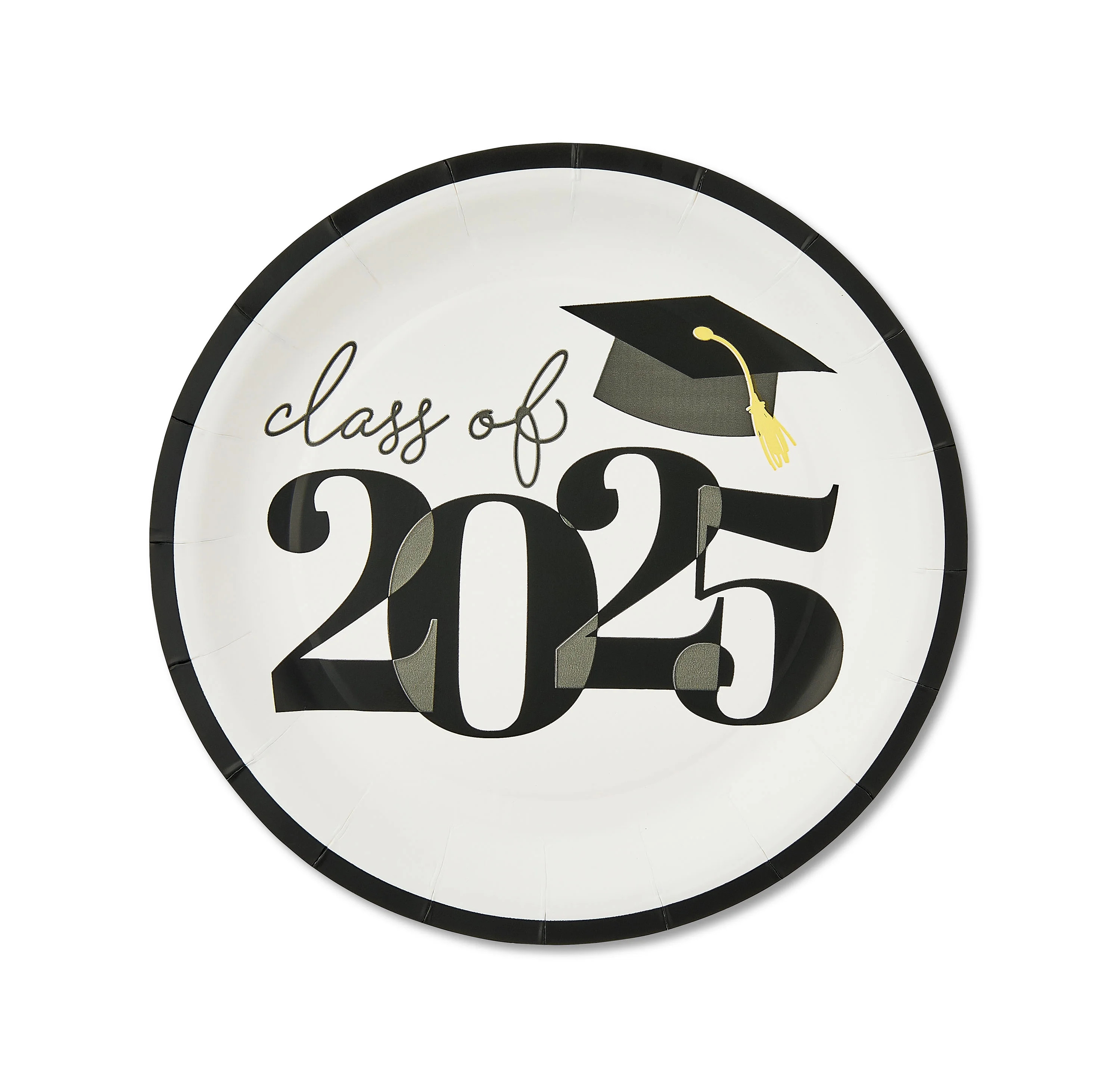 Graduation Class of 2025 Black and White Paper Dessert Plates, 7 in, 8 Count, by Way To Celebrate | Walmart (US)