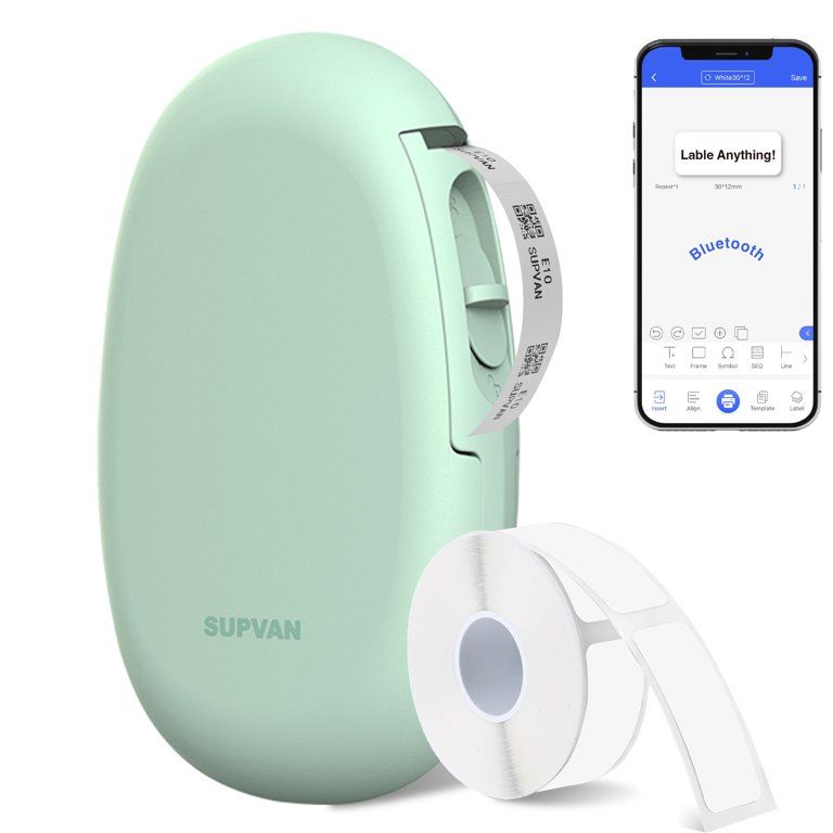 SUPVAN Label Maker E10 Handheld Portable Wireless Label Maker Machine with Tape for Home Office -... | Walmart (US)