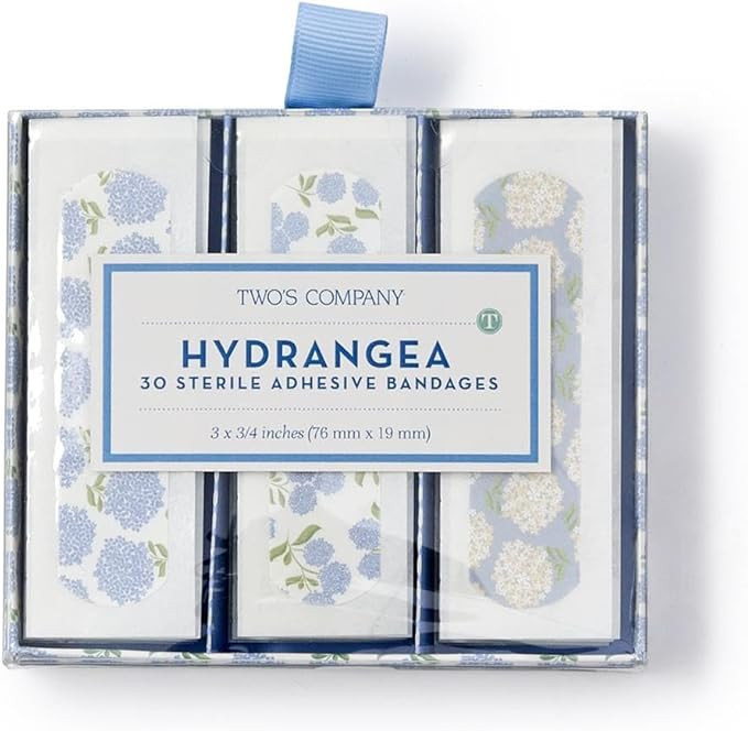 Hydrangea 30 Pc Bandages in Gift Box Includes 3 Colorations/Patterns - Plastic | Amazon (US)
