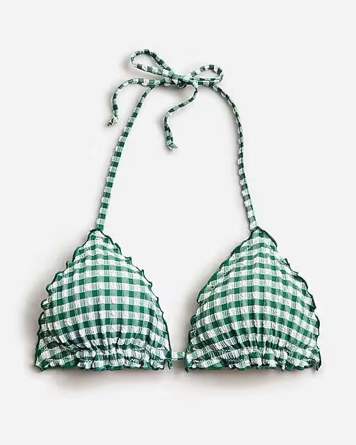 String bikini top in gingham | J.Crew US