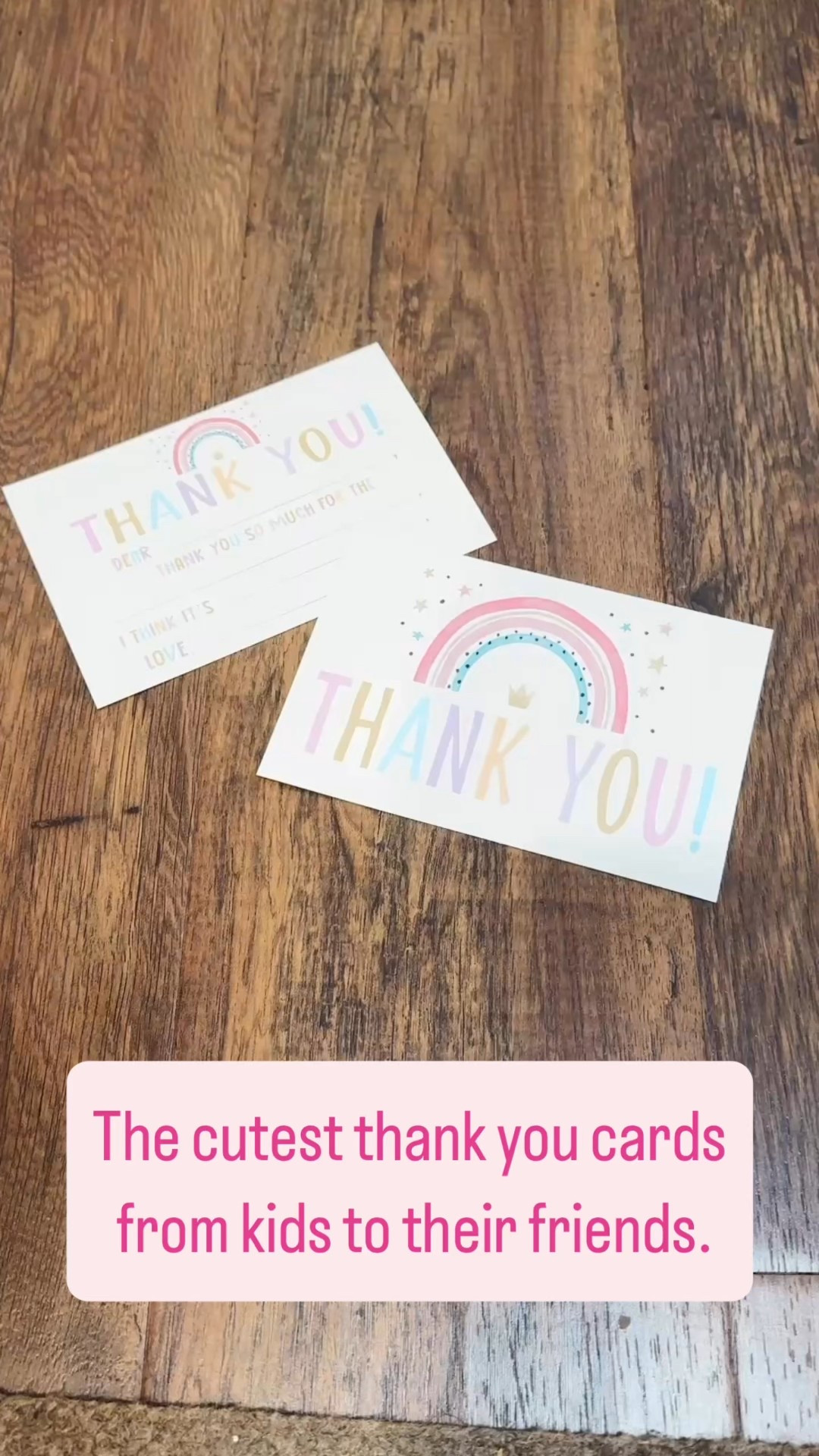 
⸻

Cutest Kids’ Thank You Cards 🌈
These rainbow-themed thank-you cards are such a sweet way for your little one to show appreciation after a birthday party or special event! 💌 Your child can easily fill in their friend’s name, the gift they received, and a short note about how much they loved it — so easy and so adorable! 💖 My kiddo had so much fun filling these out and felt so proud sending them. ✨
Perfect for birthdays, holidays, or any occasion! 


#LTKGiftGuide #LTKFindsUnder50 #LTKKids