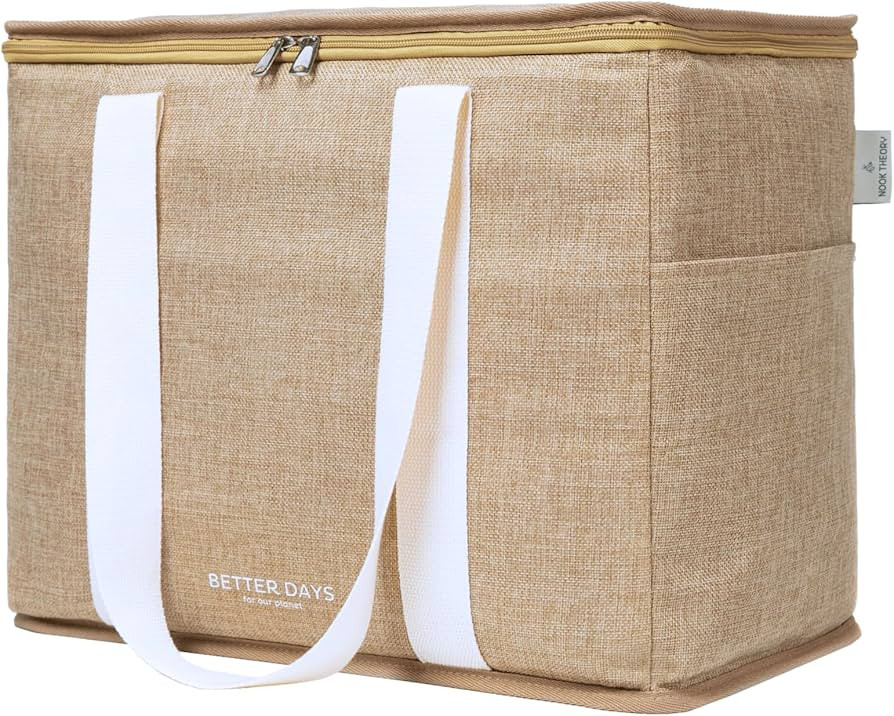 Reusable Insulated Grocery Bag - Leak Proof, X Large Insulated Cooler Bag - Insulated Shopping Ba... | Amazon (US)