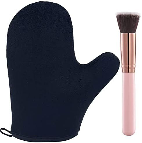 2 Pack Self Tanning Mitt Applicator Kit Set, Self Tanning Glove and Self Tanner Flat Top Brush, Tan  | Amazon (US)