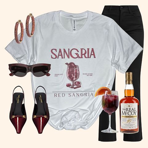 Red Sangria T-shirt (Vintage Feel) | Sassy Queen