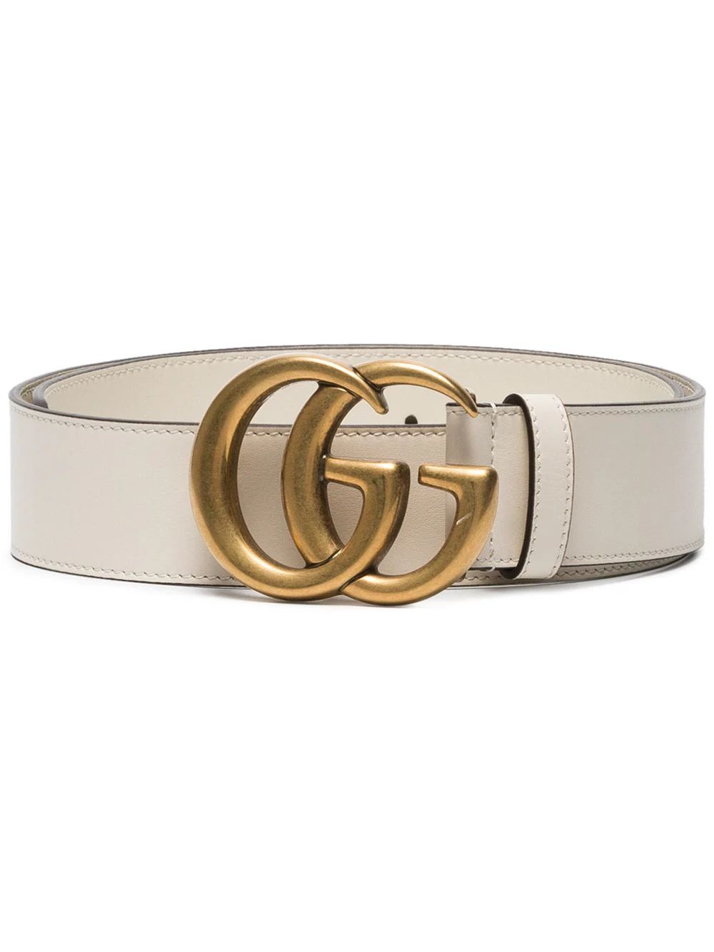 Gucci white Leather belt with Double G buckle | FarFetch Global