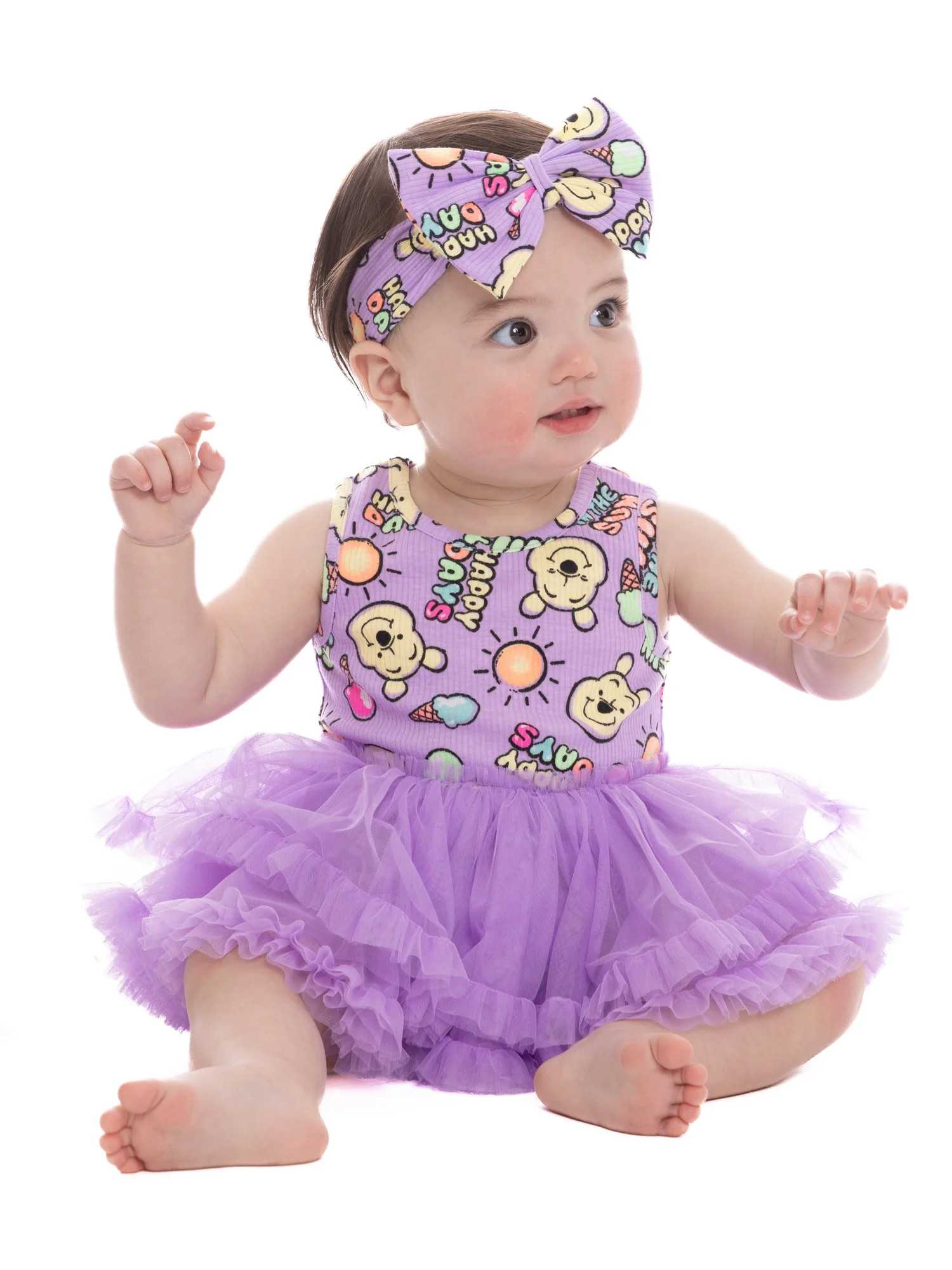 Winnie the Pooh Baby Girl All Over Print Tutu with Matching Headband, 2 Piece, Sizes 12 Months-5T... | Walmart (US)