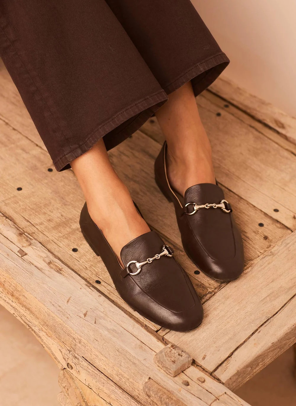 Camille Brown Leather Loafers | Mint Velvet - ROW