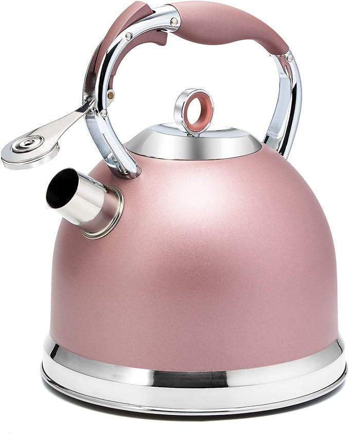 HIHUOS Tea Kettle for Stovetop, 3 Quart Loud Whistling Teapot with Cool Grip Ergonomic Handle Foo... | Amazon (US)