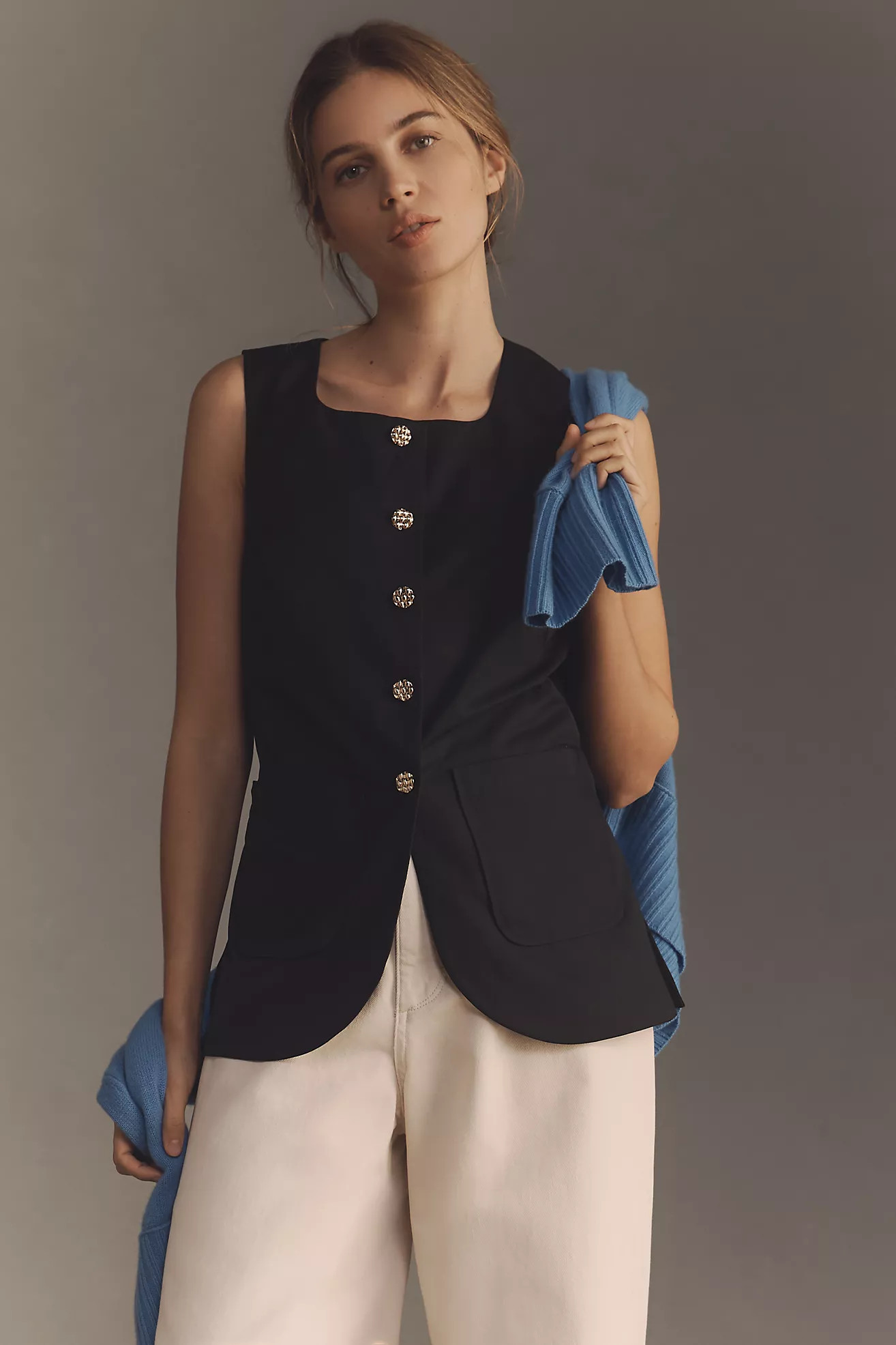 Maeve Button-Front Vest | Anthropologie (US)