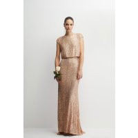 Blouson Top Fishtail Sequin Bridesmaids Maxi Dress | Debenhams UK