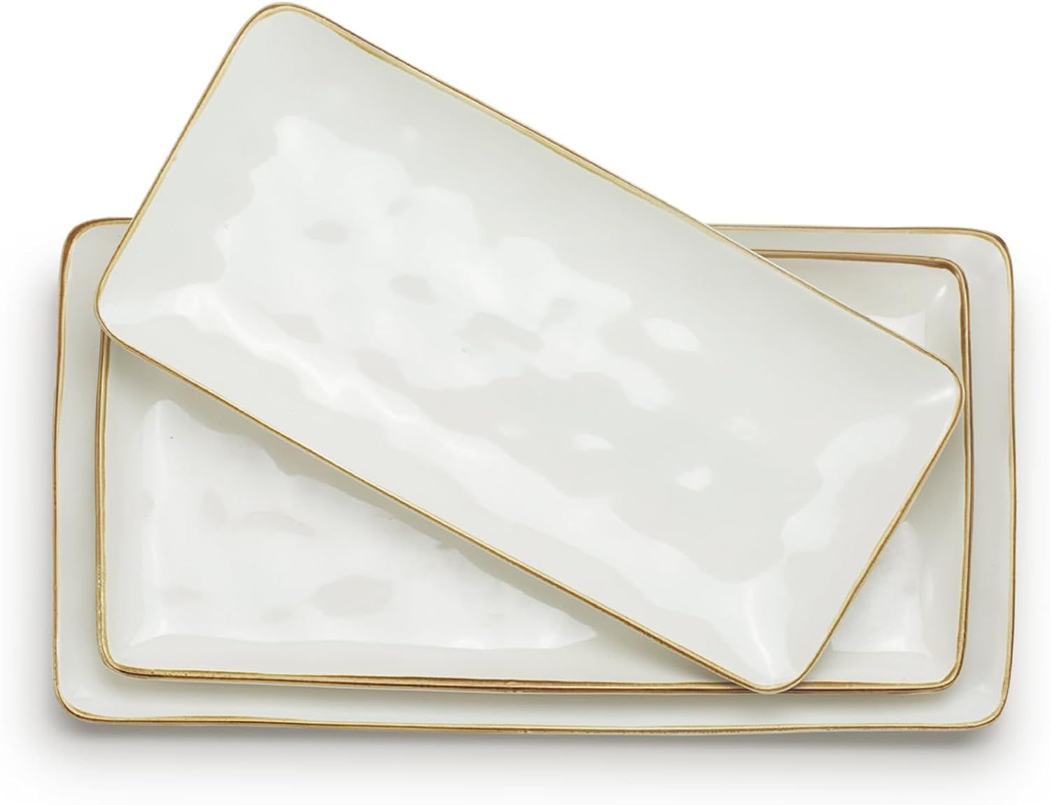 famiware Serving Platter, Rectangular 15.67/14.1/12.6 inch Serving Dishes for Entertaining, Micro... | Amazon (US)