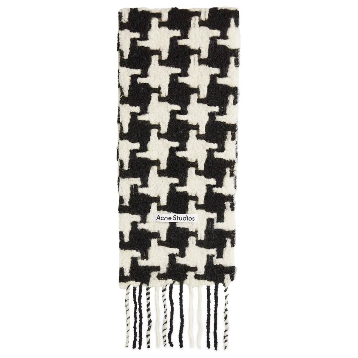 Acne Studios Vadik Houndstooth Scarf in White/Black | END. Clothing