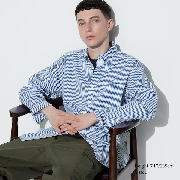 Extra Fine Cotton Broadcloth Striped Shirt | UNIQLO (US)