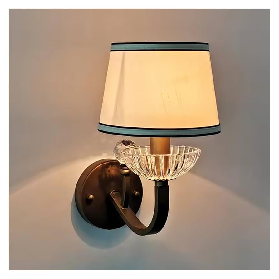 American Rural Cloth Wall Lamp Antique Bedroom Bedside Lamp Hotel Hallway Stair Study Living Room... | Amazon (US)