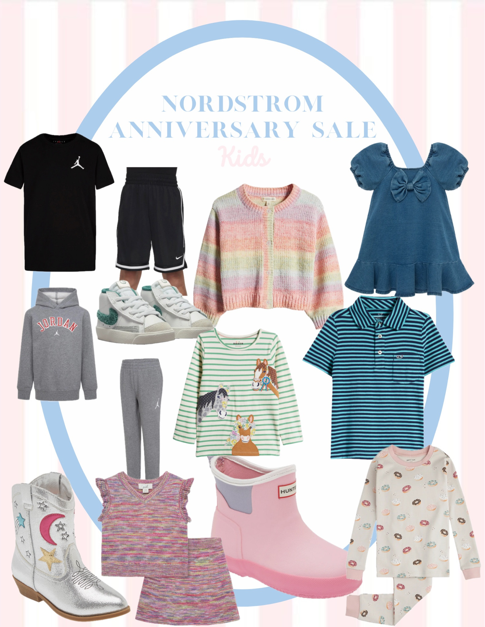 My Nordstrom Anniversary Sale kids' clothing favorites!

Some highlights: 
If your 6-year-old is obsessed with Nike like mine, there are a ton of cool Nike items in this year’s sale - we love the Jordan sweatsuit & the sneakers!

These donut pjs are too cute.

I always purchase some Mini Boden items during the Sale and I’m obsessed with this horse tee!

Darling cowgirl boots & Hunter Boots too!

We love a Vineyard Vines polo and I love the color of this one.


#LTKxNSale #LTKKids #LTKSummerSales