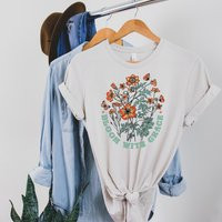 Bloom With Grace Tee, Botanical T-Shirt, Cute Shirt For Women, Vintage Her, Boho Graphic, Flower Shirt, Wildflowers | Etsy (US)