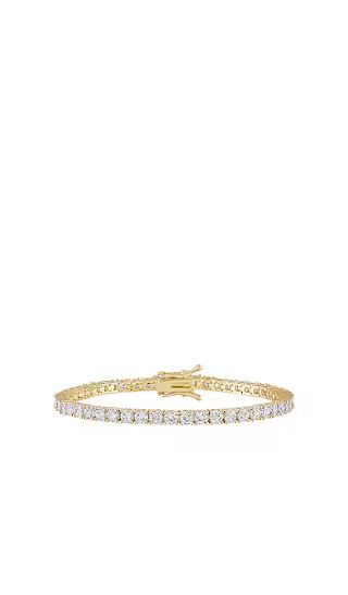 Crystal Tennis Bracelet in Gold | Revolve Clothing (Global)