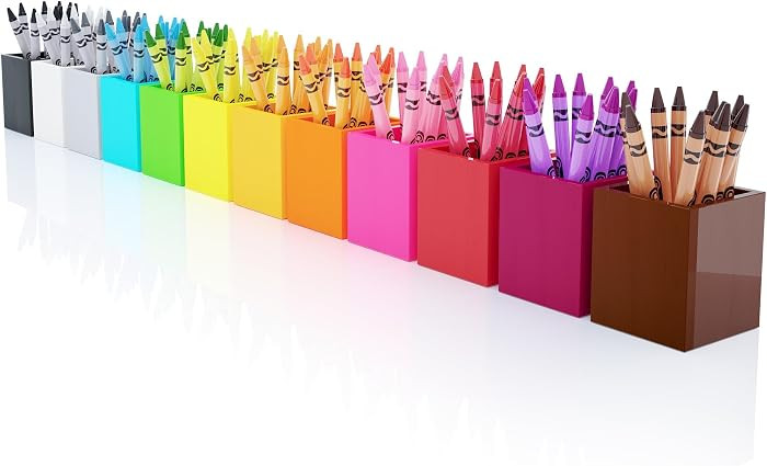12 Pcs Crayon Organizer and Color Pencil Organizer, 12-Color Individual Pencil Holders for Classr... | Amazon (US)