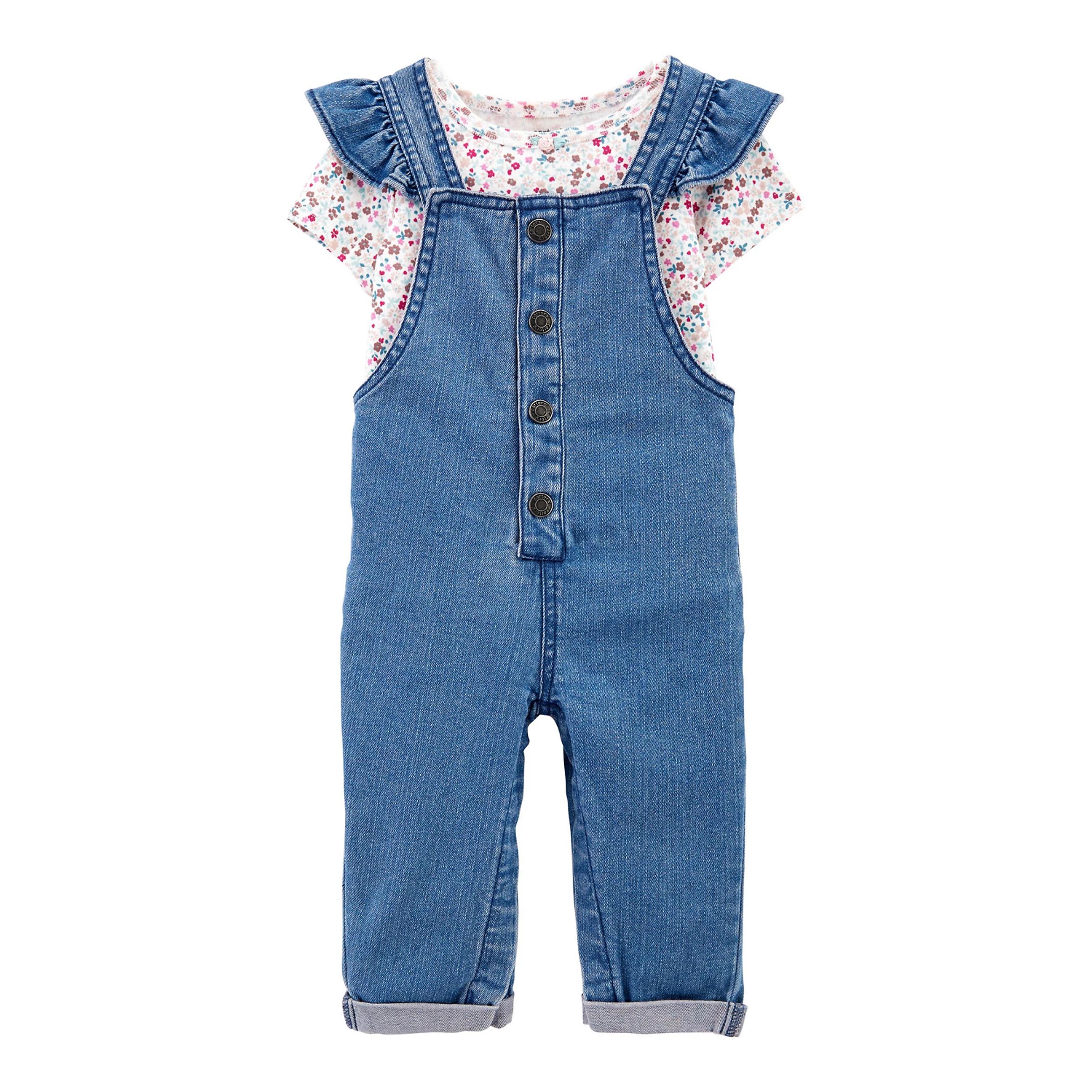 Baby Girl Carter's 2-Piece Floral Bodysuit & Overall Set | Kohl's