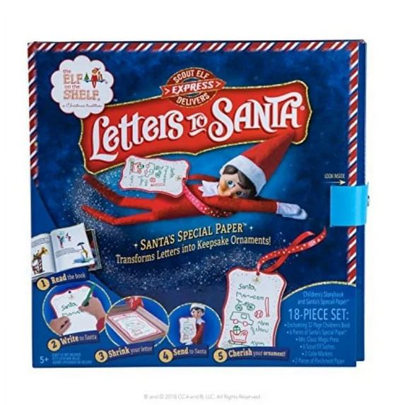 The Elf on the Shelf Letters to Santa Christmas Writing and Ornament Craft Kit (18 Piece) | Walmart (US)