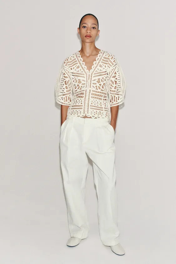 ZW COLLECTION CROCHET TOP | Zara US
