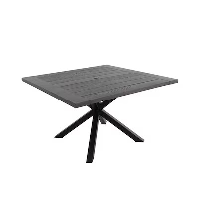 allen + roth Chesterbrook Square Outdoor Dining Table 47.64-in W x 47.64-in L with Umbrella Hole ... | Lowe's