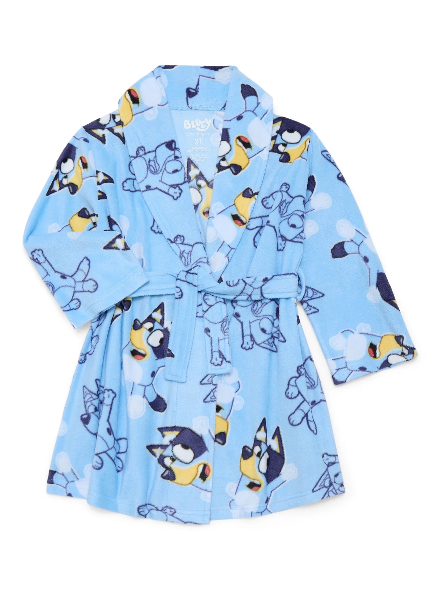 Bluey Toddler Boys or Girls Fleece Bathrobe Pajamas, Sizes 2T-5T | Walmart (US)