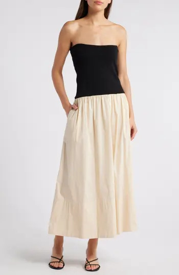 Pistola Mavo Strapless Midi Dress in Pepper And Salt at Nordstrom Rack, Size Large | Nordstrom Rack