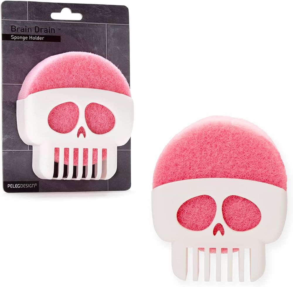 Peleg Design Brain Drain White Skull Sponge Holder for Kitchen, Bath, or Sink, Drains and Dries A... | Amazon (US)