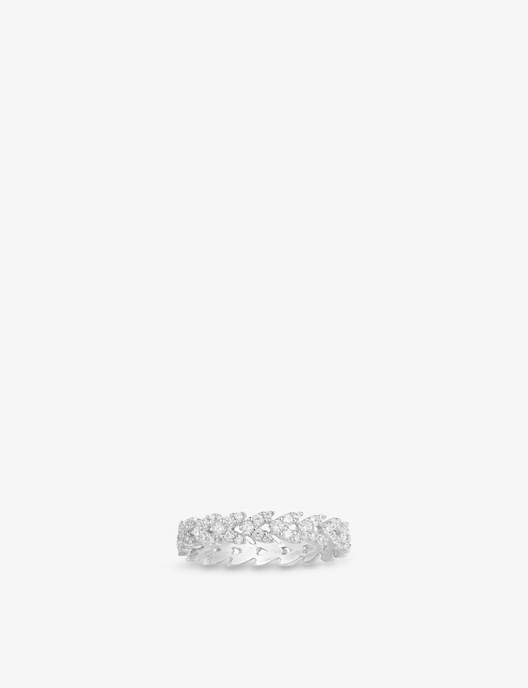 Croisette sterling silver and zirconia ring | Selfridges