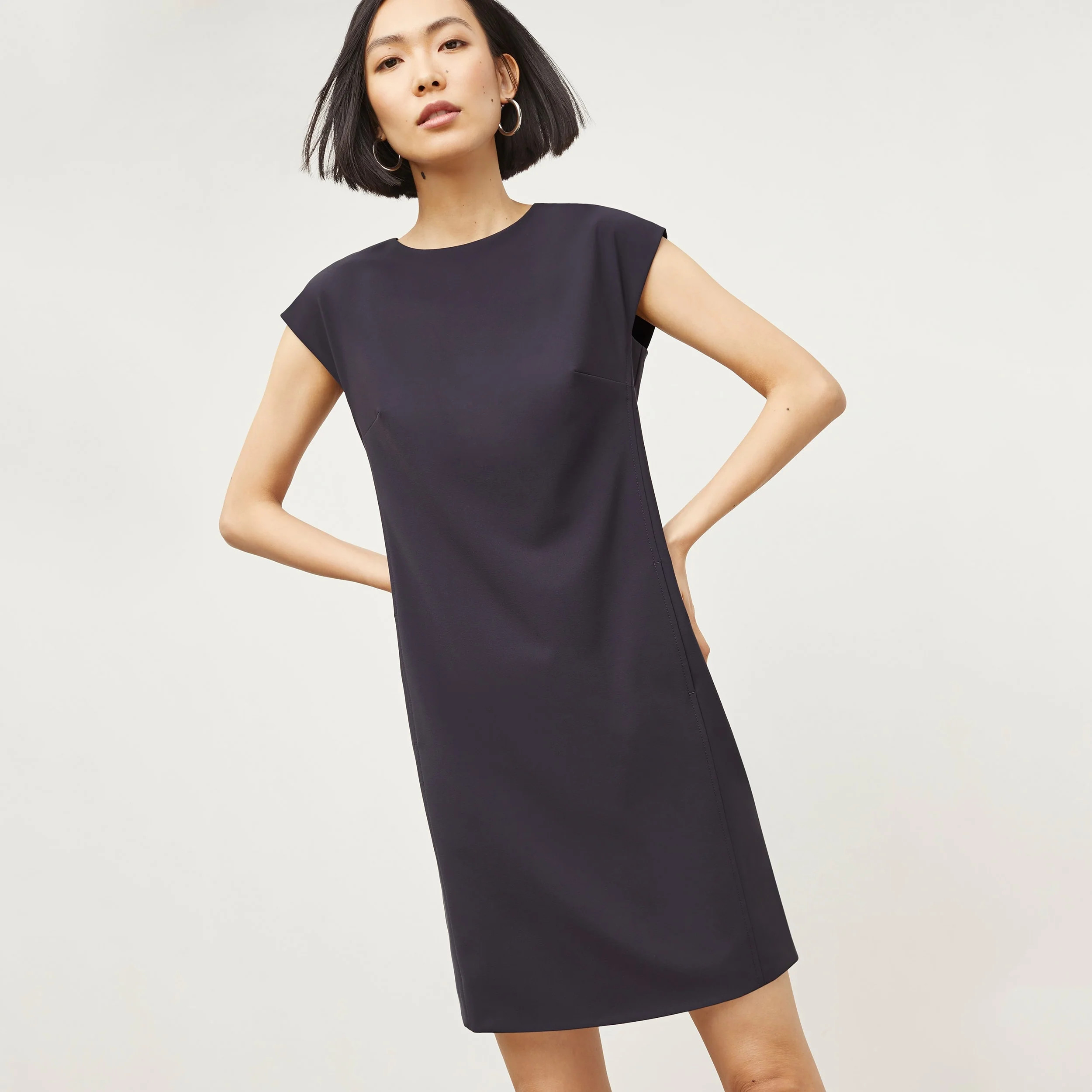 Maaza Travel Dress - OrigamiTech :: Cool Charcoal | MM LaFleur