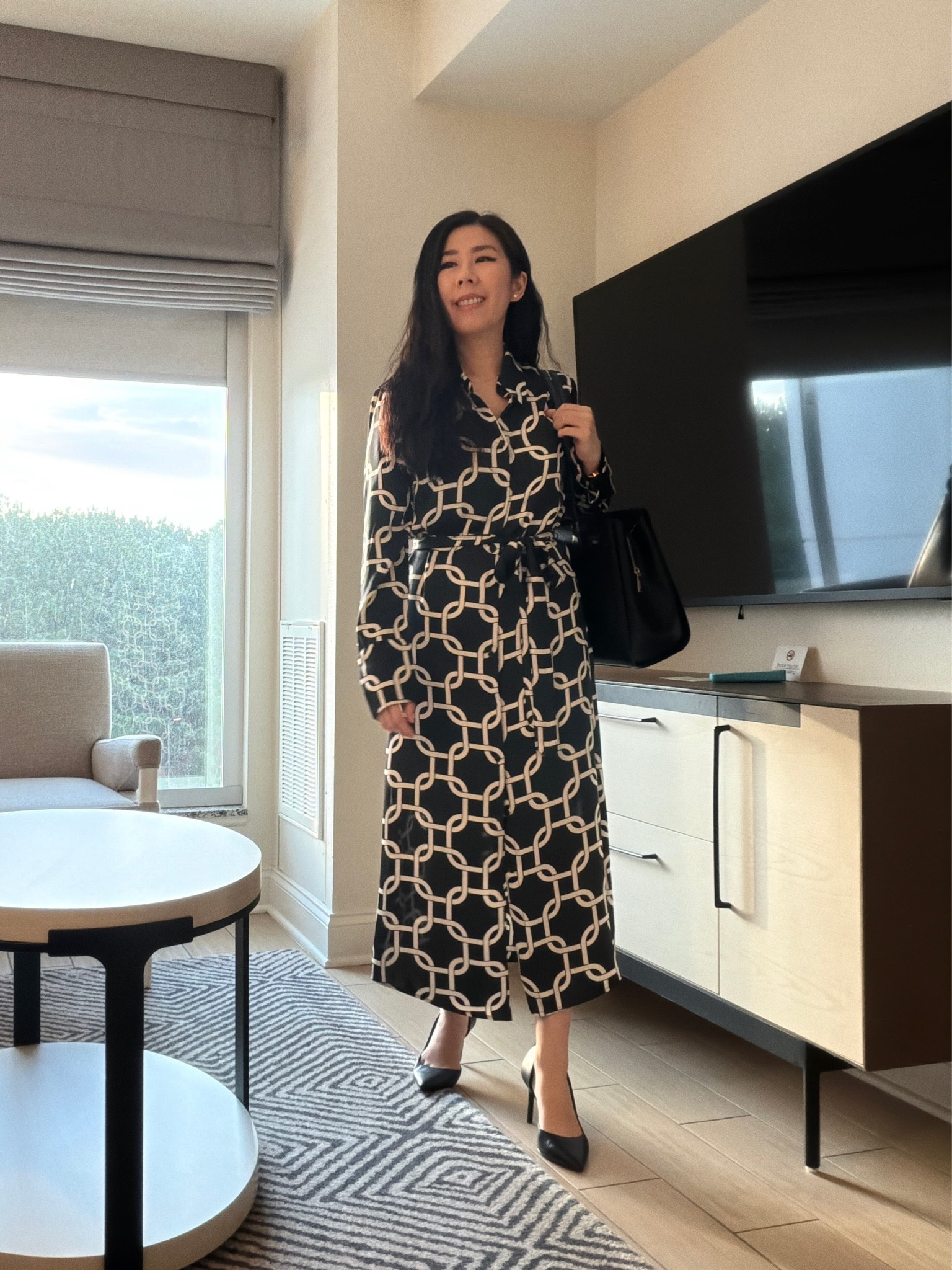 As a woman who travels often for work, having easy no fuss pieces is a must. This simple shirtdress works well not only on it’s own but also as a lightweight jacket on top of a solid foundation. For this look, I wore it as a simple dress and added some simple black accessories. I went straight to the airport so I swapped my d’orsay heels for platform sneakers.

#shirtdress #corporatestyle #businesscasual #workwear #9to5style #oldmoney #classystyle #modeststyle

#LTKootd #LTKWorkwear #LTKPetite