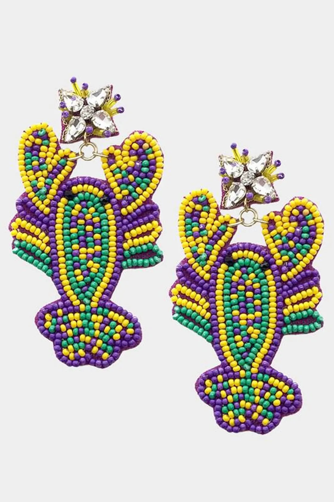 Crawfish Earrings - Mardi Gras Earrings - Mardi Gras Jewelry - New Orleans Earrings - Women's Ear... | Etsy (US)