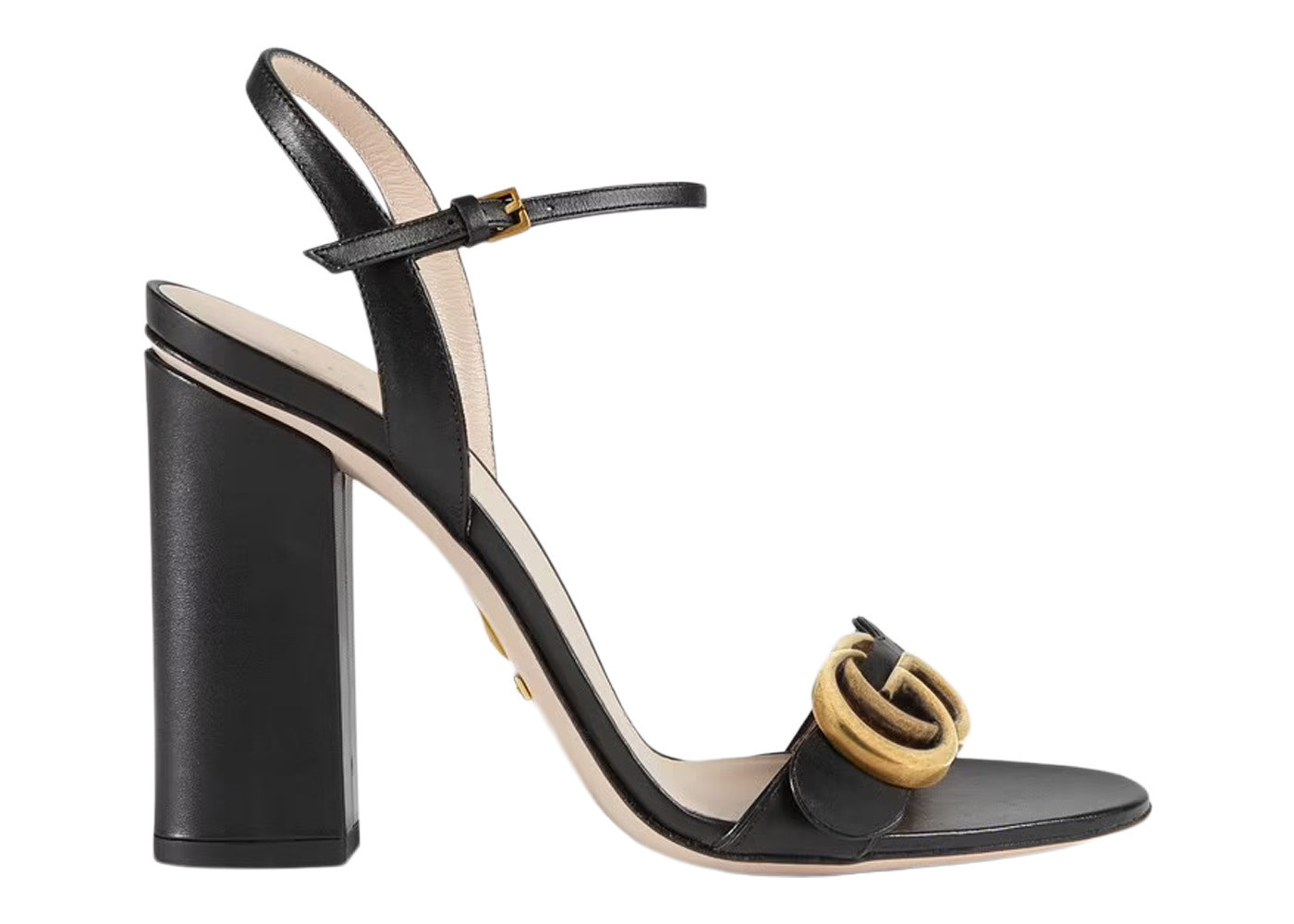 Women's Gucci GG 105mm Heeled Sandal Leather Sneakers in Black/Gold | StockX