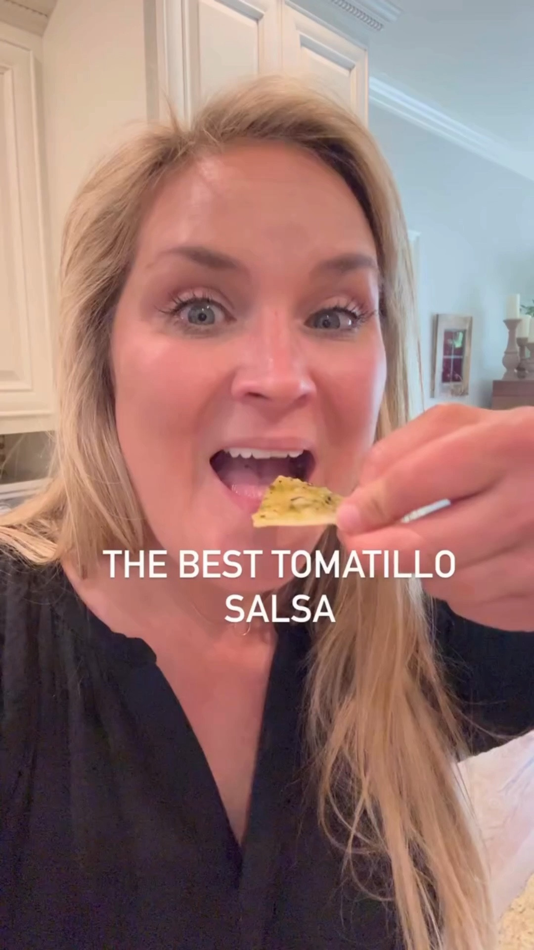 Who’s coming over for chips and salsa? This is seriously the best tomatillo salsa ever! I make this on repeat the entire Summer!

Roasted Tomatillo Salsa

8-12 tomatillos, husks removed
4 serrano peppers, stems removed
1 cup water
2 tbsp chicken bouillon
1 whole head of garlic, peeled
¾ white onion, quartered
1 handful cilantro
½ tbsp Kosher salt

Husk and wash the tomatillos and Serrano peppers. Add to a cast iron skillet and char on all sides. 

Add one cup water, chx bouillon, and garlic to a sauce pan and boil for apx 15minutes. 

Rough chop onion and cilantro and toss into blender. 

Add the tomatillos, peppers, and garlic/bouillon mix into blender. 

Blend until desired consistency. 

Be forewarned, this is highly addictive!! (And a little spicy!) 🌶️ 

Now, who’s coming over? 

Be sure to send this to a friend you want to have margaritas and chips and salsa with. 

Original recipe by: @farmettekitchen 

#tomatillasalsa #summerdish #summerappetizer #chipsandsalsa #chipsanddip #easyrecipe #summerentertaining #summerlover #easydiprecipe #entertainingathome #entertaininginstyle #salsalovers #tacotuesdayeveryday #tacotuesdays#LTKParties 

#LTKHome #LTKfoodie #LTKOver40