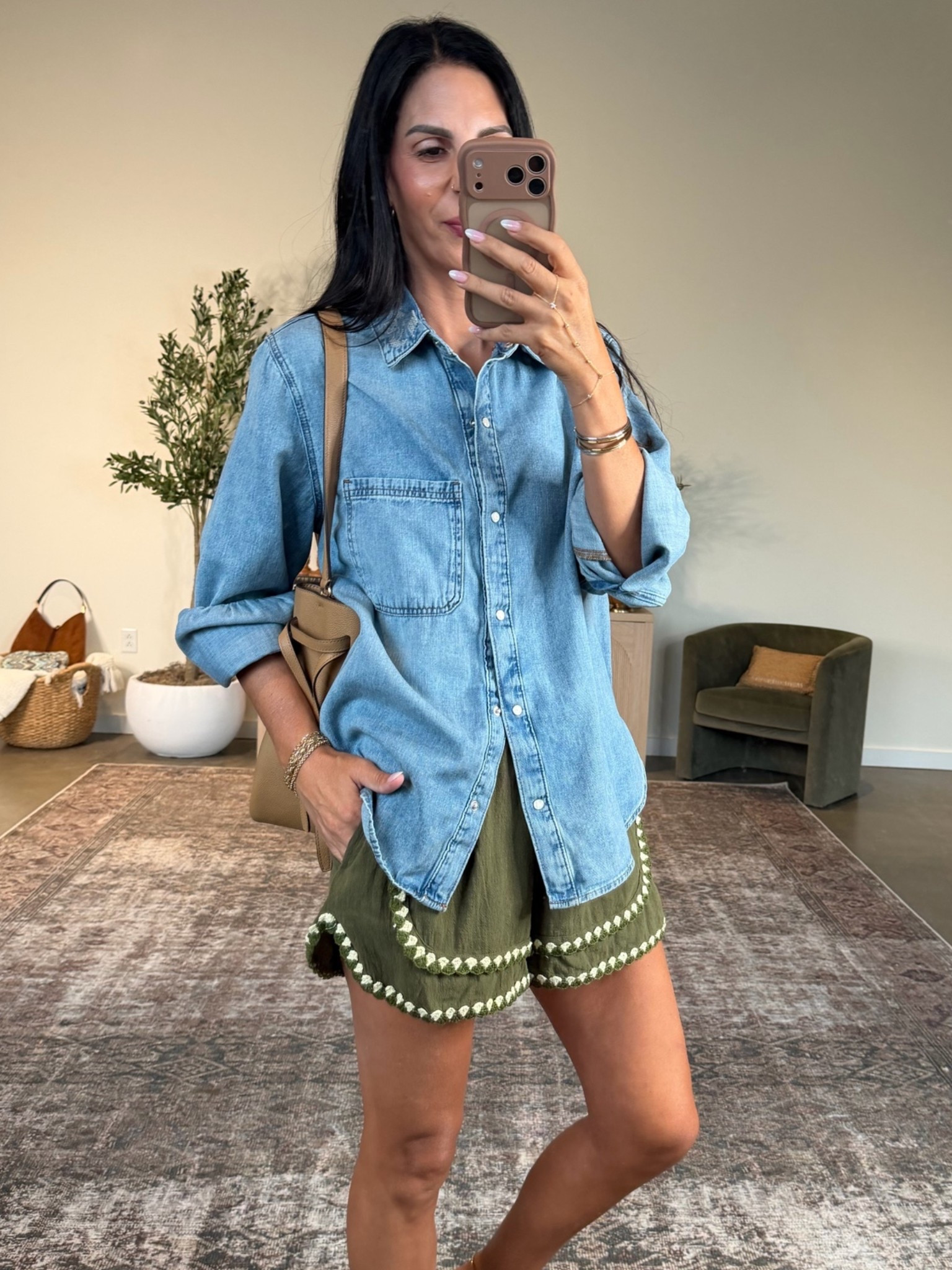 On sale and under $20! 

@Target    pre fall looks 
A denim shirt is a staple all year along 
Size medium for oversized look  
These barrel pants are non wrinkle and can be worn together or separate 
Size small

#LTKU #LTKOver40 #LTKgrwm