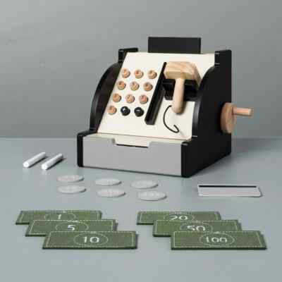 Hearth and Hand Wooden Toy Cash Register Set Educational Math Playset 17pc | eBay | eBay US