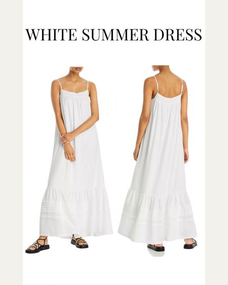 White dress, maxi dress, summer dress @bloomingdales #sandals #fashionjackson 

#LTKunder100 #LTKstyletip