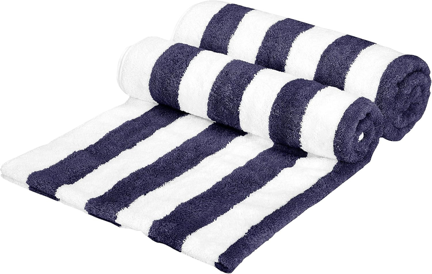 Amazon Basics 100% Cotton Terry Absorbent Cabana Stripe Pool & Beach Towel, Soft & Large, 2-Pack,... | Amazon (US)