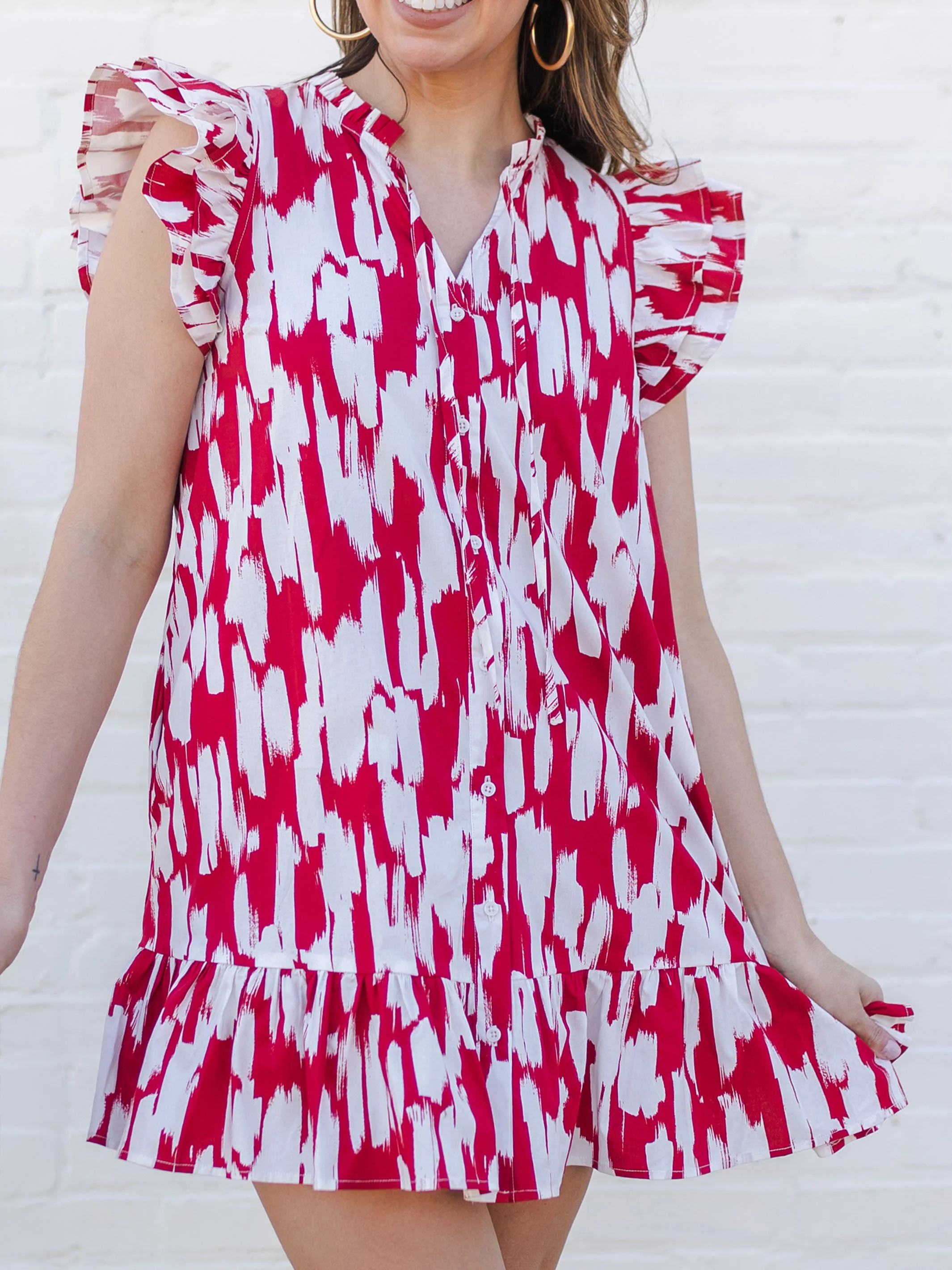 Abby Dress | Confetti Crush Red + White | Michelle McDowell