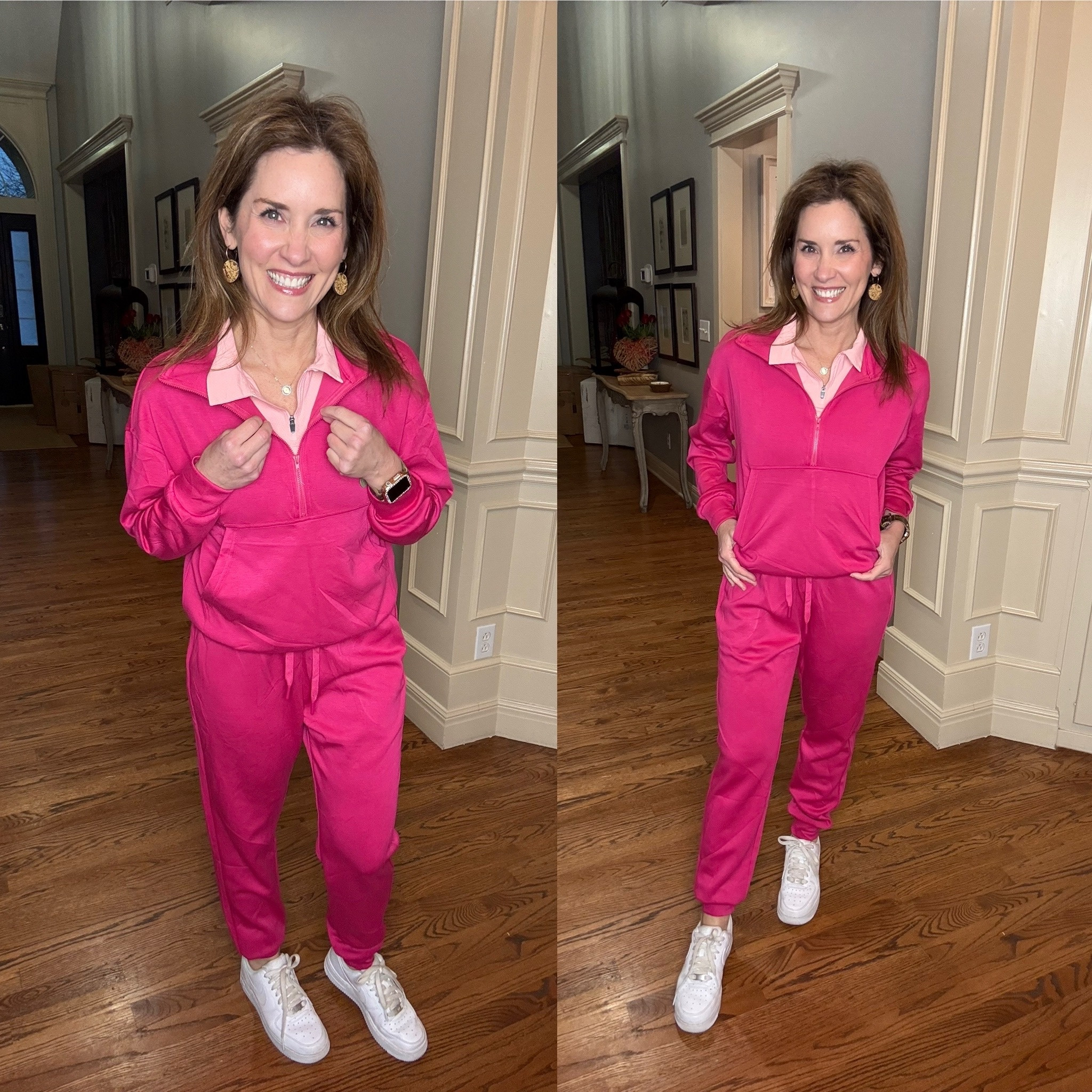 Super warm and cozy joggers jumpsuit paired with a collared golf shirt underneath. Great look for petites 

Wearing a size extra small 


#LTKOver40 #LTKFindsUnder50 #LTKPetite
