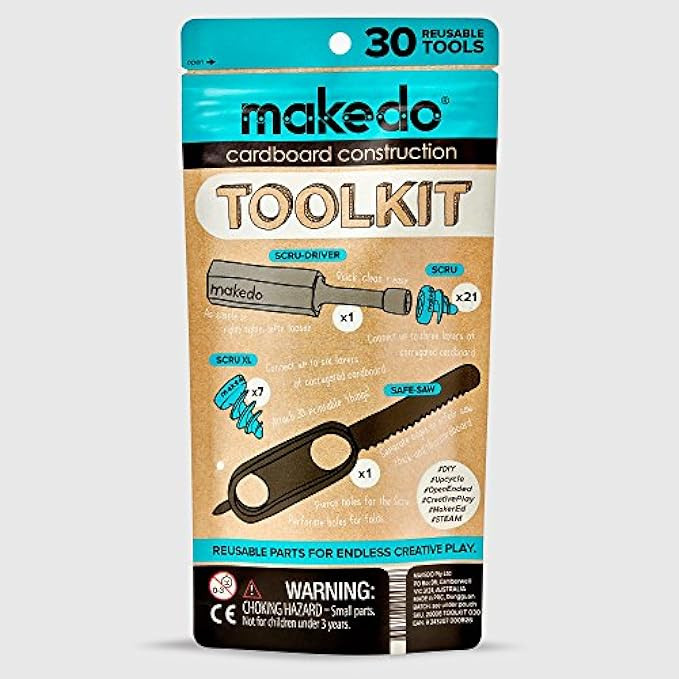 Makedo Cardboard Construction Toolkit, Includes 30 Kid-Friendly Reusable Tools, Perfect for Classroo | Amazon (US)