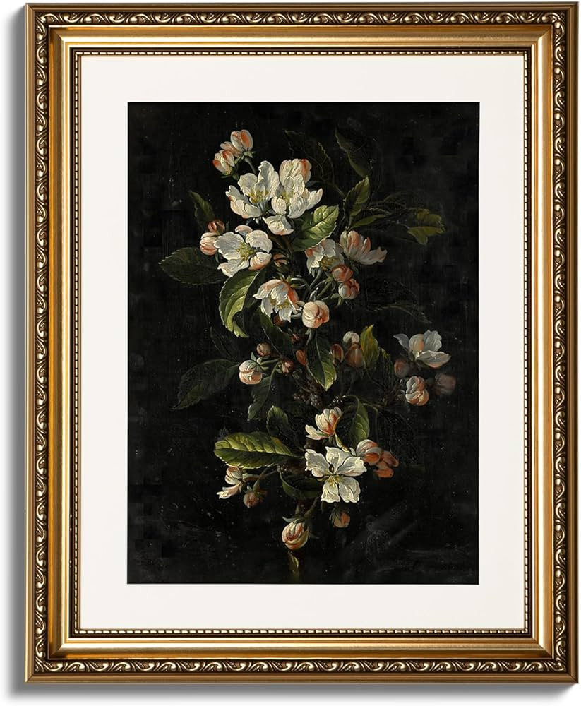 ARPEOTCY Vintage Gold Framed Wall Art, Retro Still life Floral Tulips Canvas Prints Artwork with ... | Amazon (US)