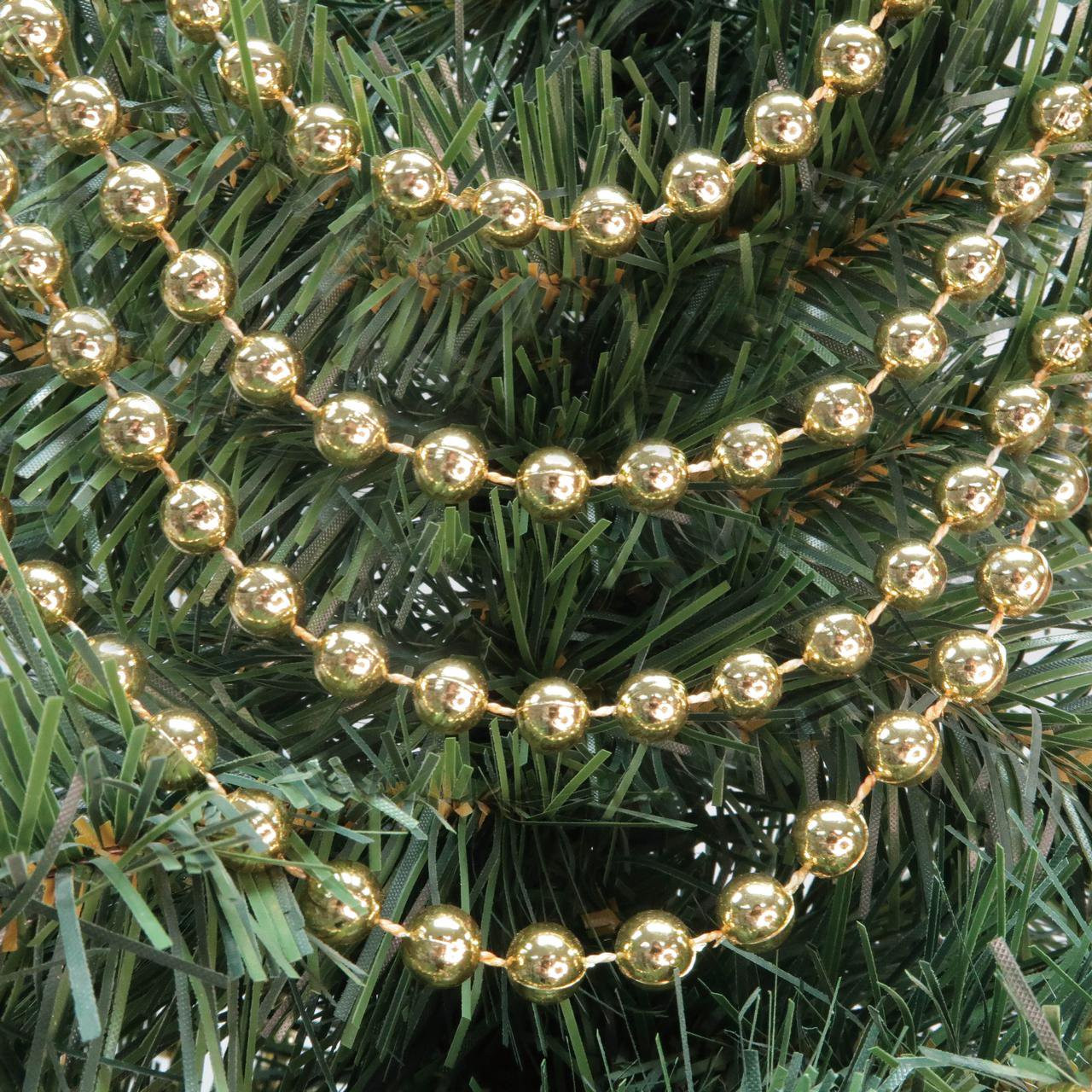 Shiny Gold Round Plastic Bead Christmas Garland, 18 ft, by Holiday Time | Walmart (US)