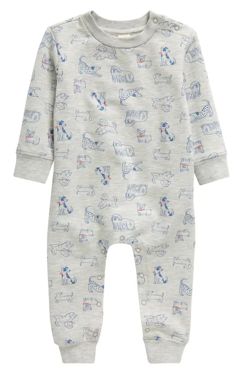 Puppy Pals Fleece Sweatshirt Romper | Nordstrom