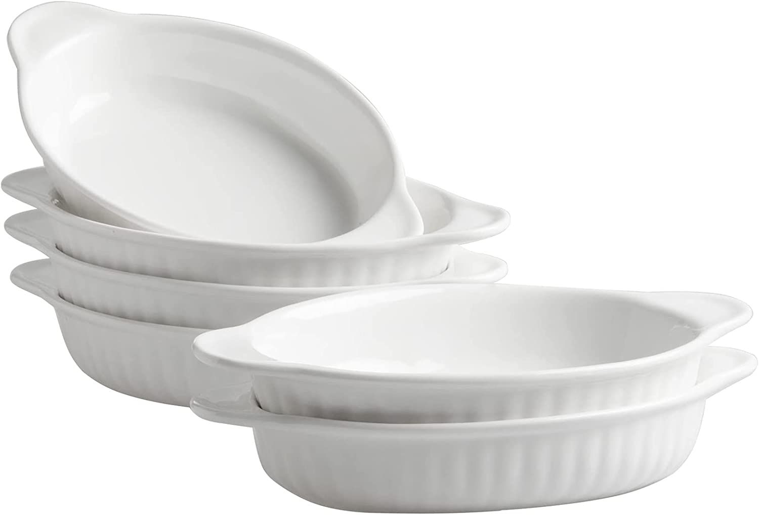 UIBFCWN Au Gratin Baking Dishes, Oval baking Dish, Porcelain Casserole Dishes for 1 or 2 Person S... | Amazon (US)